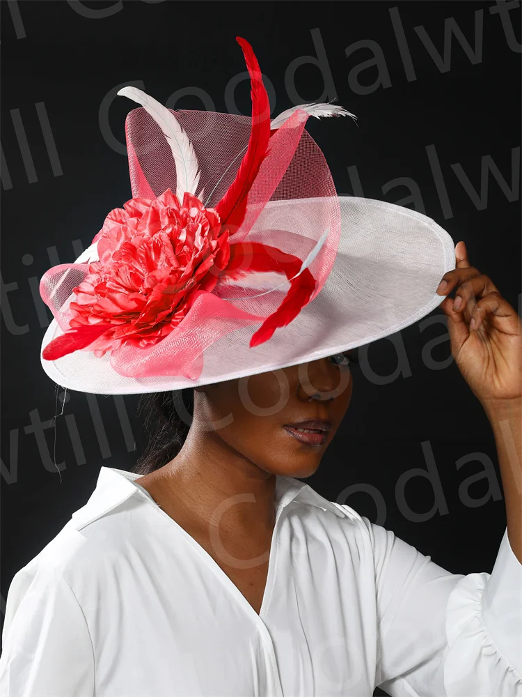 

Big Derby Kentucky Fascinator Hat Women Party Tea Wedding Fascinators Hats With Flower Ladies Church Occasion Chapeau Cap