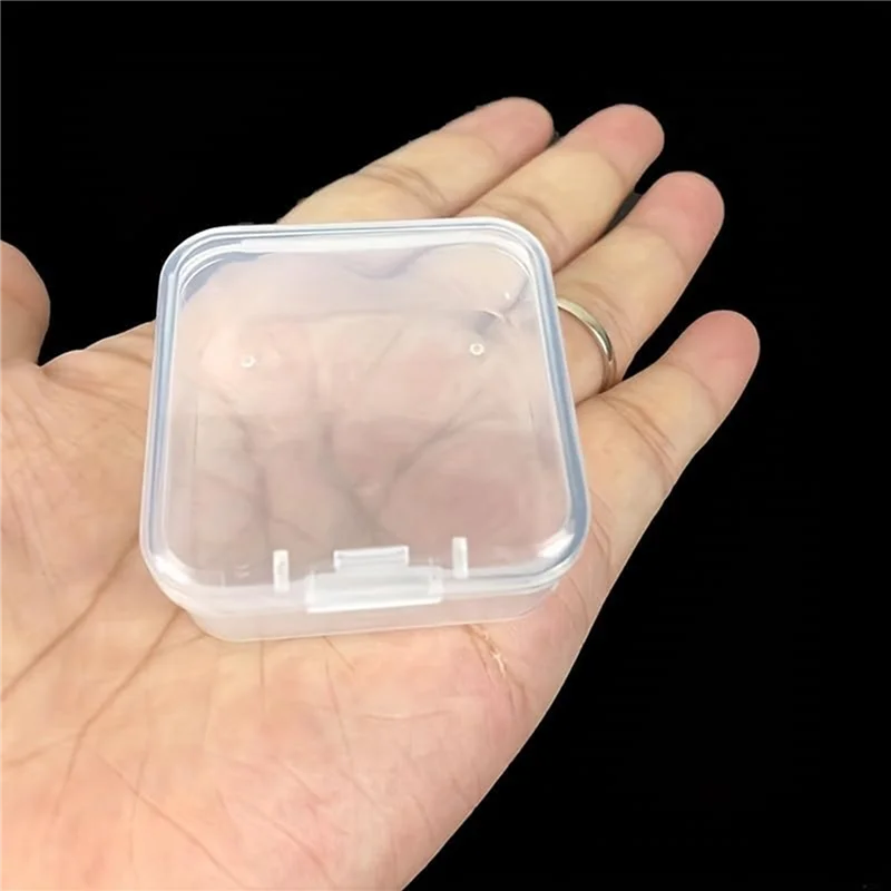 M11K-90 Packs Clear Small Plastic Containers Transparent Storage Box With Hinged Lid For Small Items (1.7X1.7X0.79Inch)