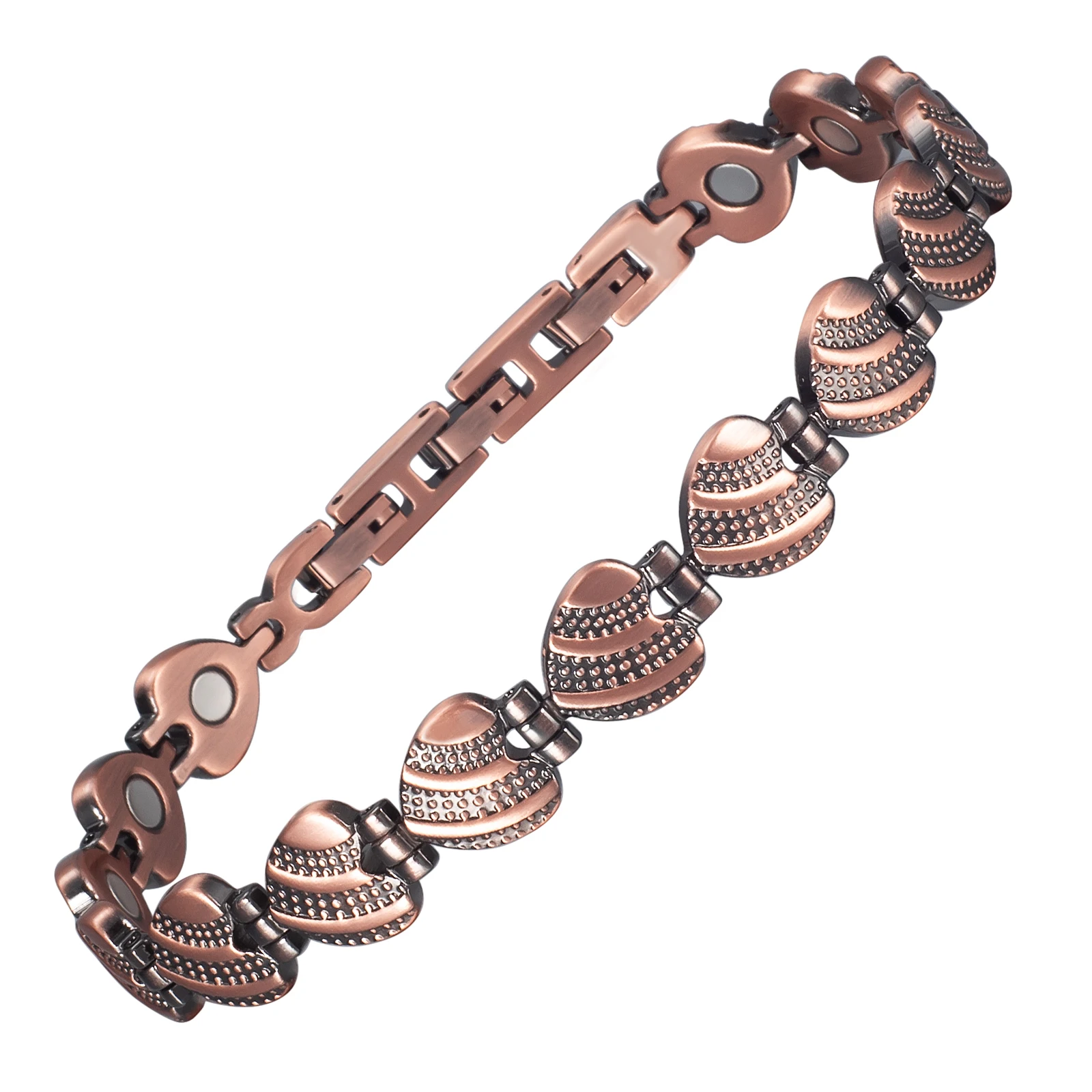 

Браслеты из чистой меди Wollet, браслет на ногу, магнитные браслеты, звеньевая цепь, рождественские украшения, подарок, регулируемые