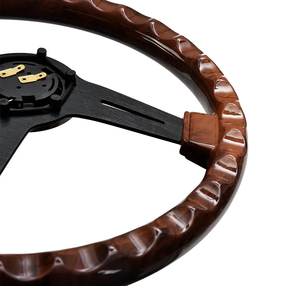 Nardi 14 Inch Wood Grain Racing Steering Wheel 350mm ND Retro Deep Corn Drifting Sport Steering Wheels with Logo Universal