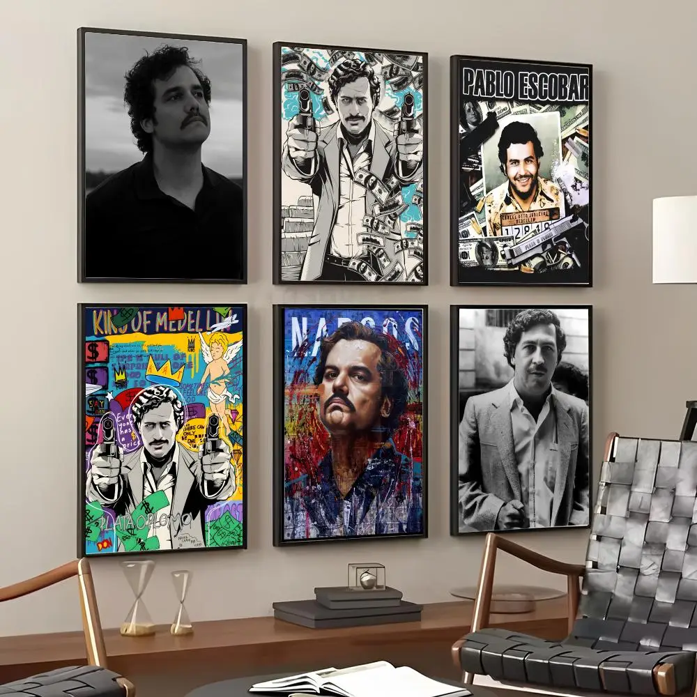 L-lord Pablo Escobar Narcos  Painting Calligraphy Cotton Canvas Wall Art Poster High Quality Decor for Living Room Home Decor