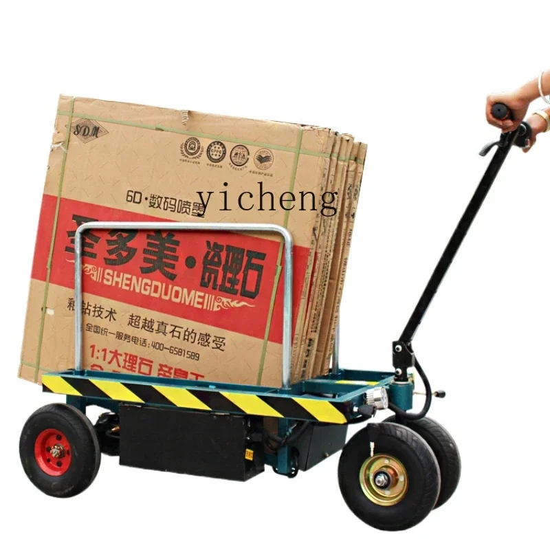 

XL electric folding flatbed truck, tile handling, building materials, trolley, cargo pulling, small trailer