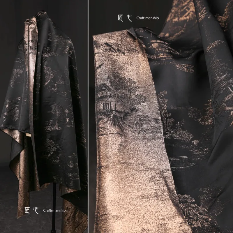 

Жаккардовая парчовая юбка в китайском стиле, юбка с изображением лошади, дизайнерская одежда, ткань для шитья своими руками