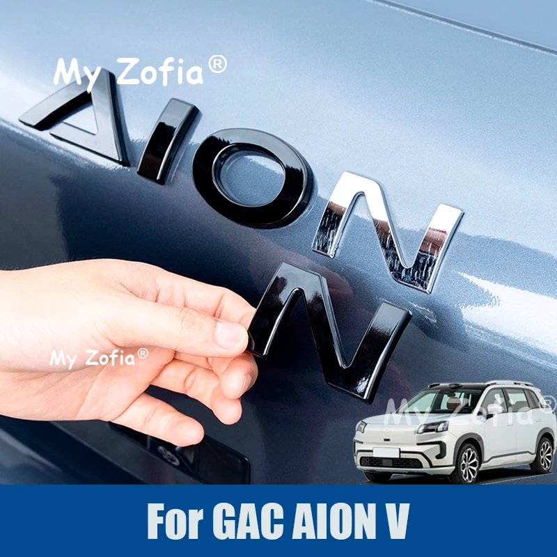 

For GAC AION V 2024 2025 2026 Car Car Black Label Sticker Car Front Logo Frame Head Bumper Decor Sticker Cover Accessories
