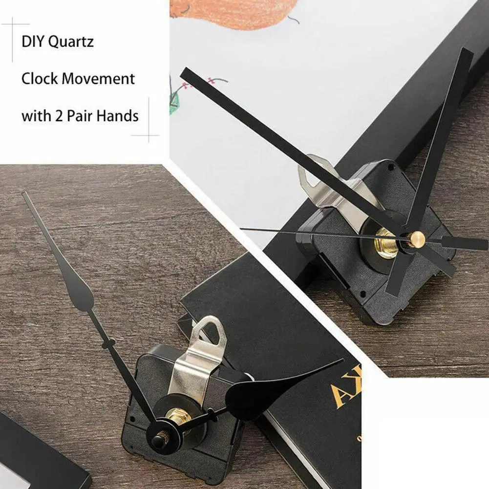 Silent Quartz Clock Movement Mechanism Motor Kit Metal Spindle DIY Wall Clock Repair Replacement Core Hands Set