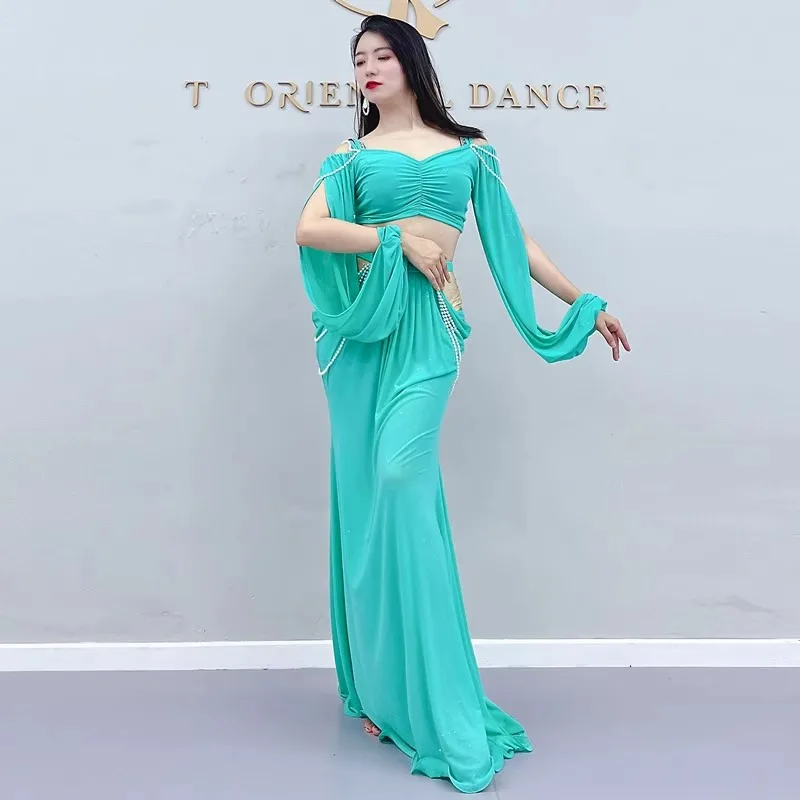Customized Belly Dance Costumes 2025 New Oriental Dance Performance Practice Dress for Women's Palace Lantern Skirt Set Clothes