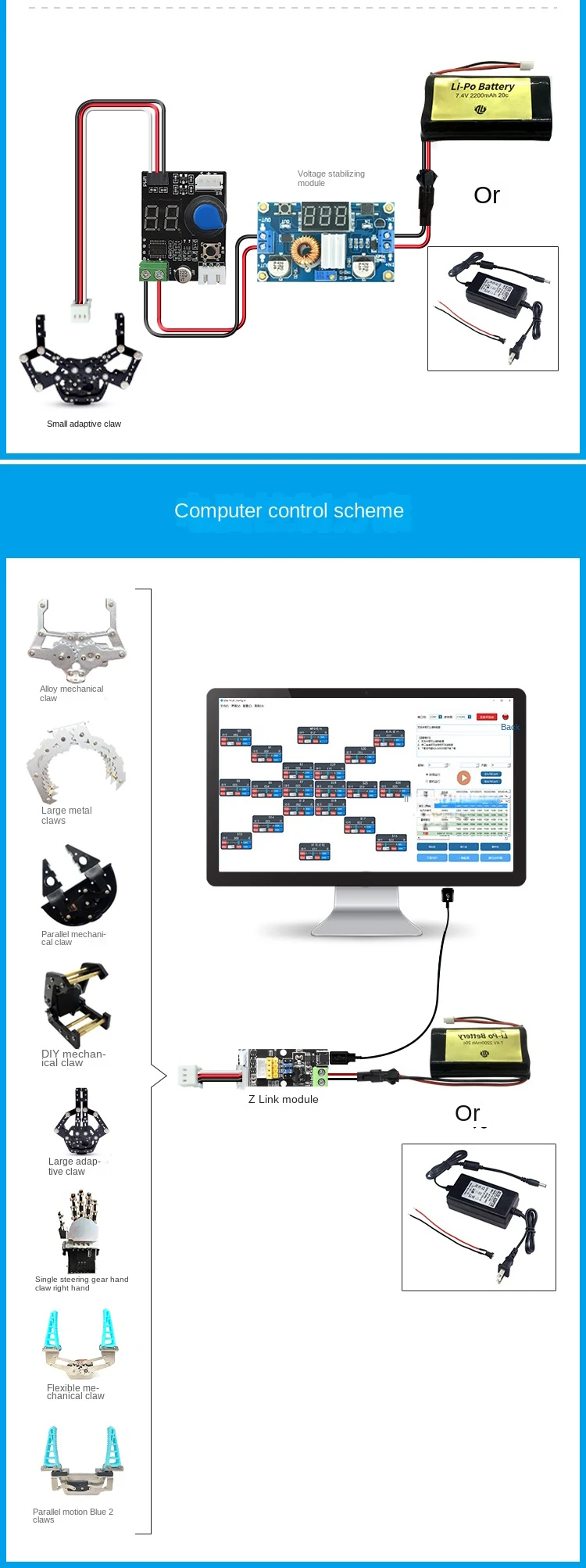 Roboter greifer Kunststoff Manipulator Klauen klemme Roboterarm für Arduino Roboter DIY Kit mg996 mechanischer Greifer für stm32 Roboterarm – Detail 1