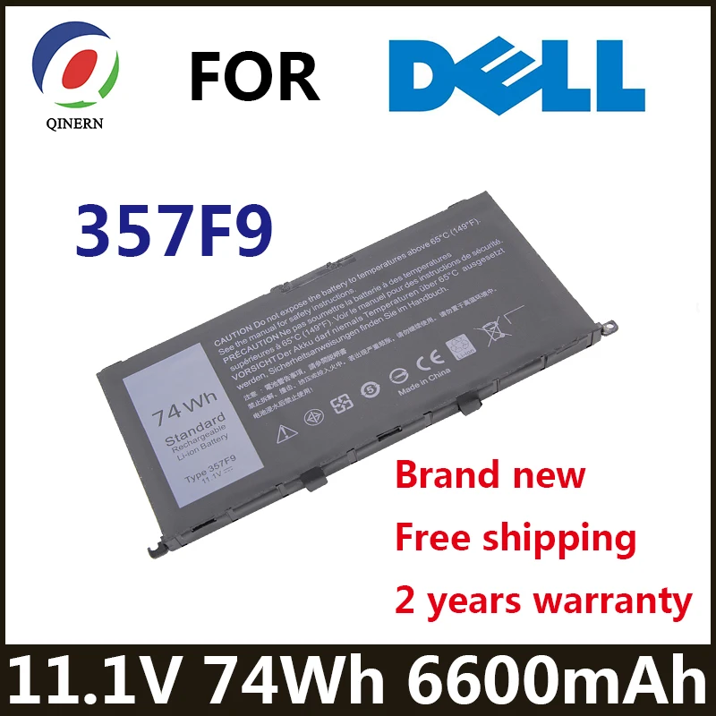 357F9 74Wh 11.1V Laptop Battery For DELL Inspiron 15 7559 7000 7557 7567 7566 5576 5577 P57F P65F 71JF4 INS15PD-1548B 1748B