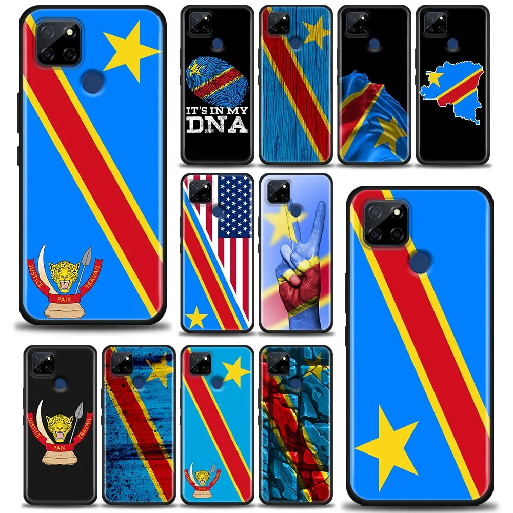 Democratic Republic Of The Congo Flag Silicone Case For Realme 5 6 Pro 6i 7 5G 7i 8 8i 9i 9 Pro Plus Phone Shell Case Soft Cover