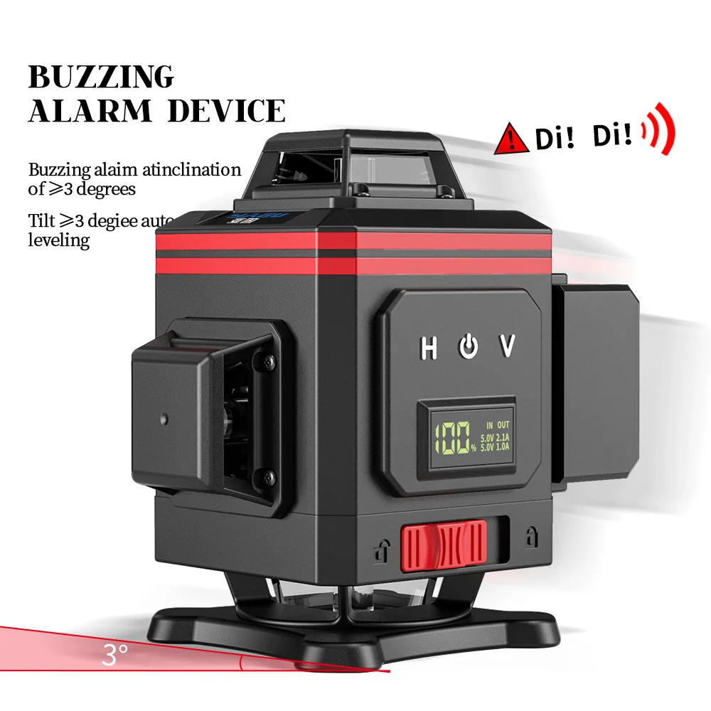 Imagem -04 - Yagu 12 16 Linhas Laser Nível 4d Infravermelho Nível de Linha Verde Nivelamento Automático 4x360 ° Nível Laser Cruzado Vertical