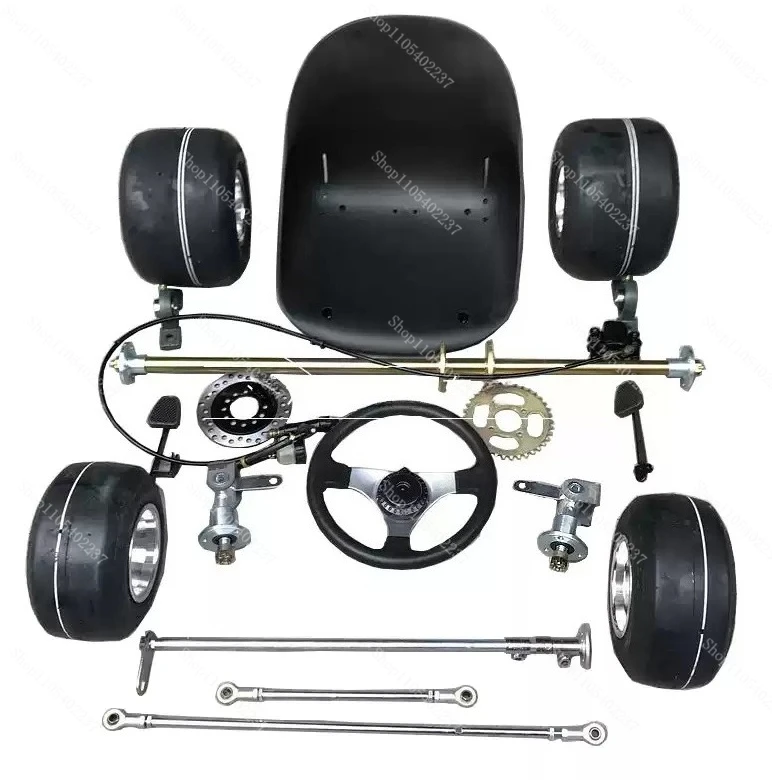Kart Accessories Modified Drift Quad Front Rear Suspension Steering Rear Axle Assembly with 5 Inch Tires