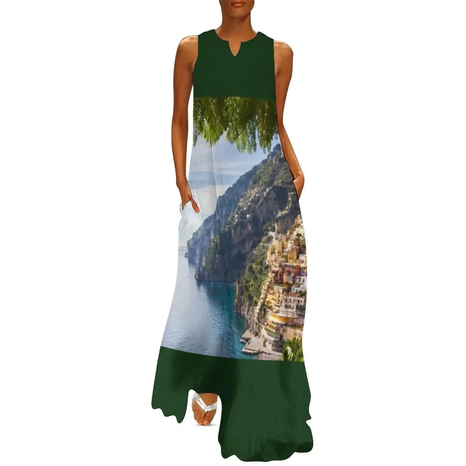 

Aerial view of Positano town at Amalfi coast, Italy. Long Dress cocktail dresses long dresses for women Dress