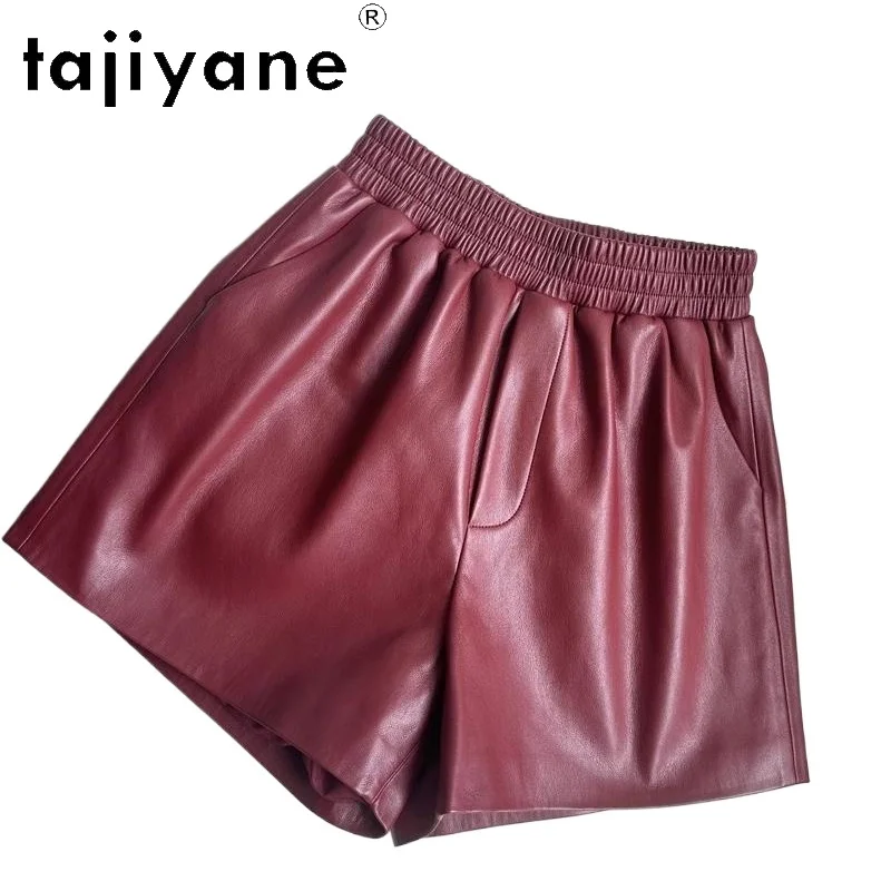 

TAJIYANE Real Sheepskin Shorts Old Money Style Women Genuine Leather Short Autumn Winter 2024 Womans Clothing Трусы Женские