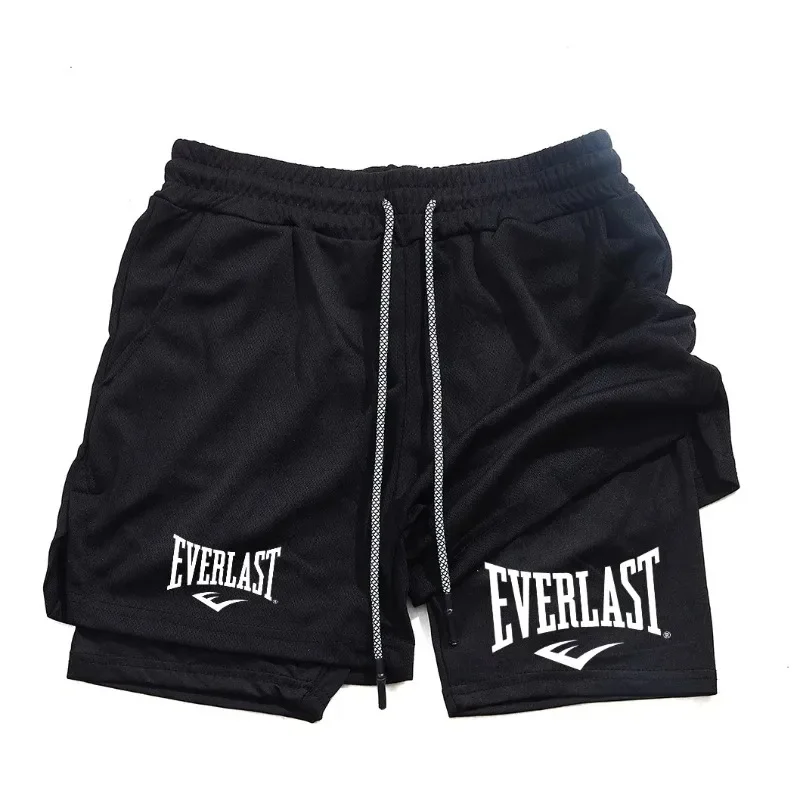 Men's Double Layer Casual Sports Pants Breathable Running And Training Shorts Comfortable Physical Exercise Fitness Trousers