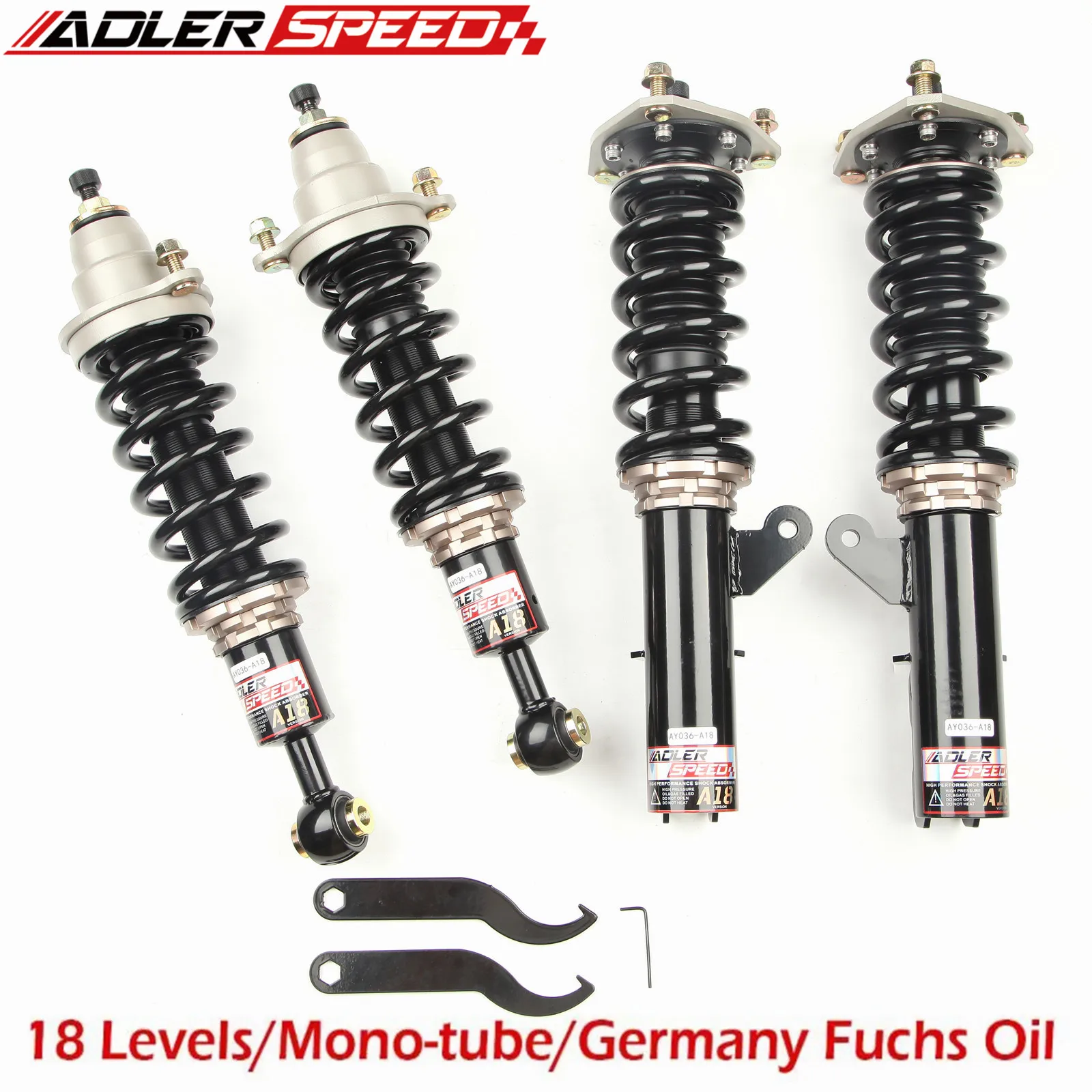 ADLERSPEED Coilovers For 08-17 Mitsubishi Lancer GTS Sedan 4-Door 18 Way Adj. Height Shocks