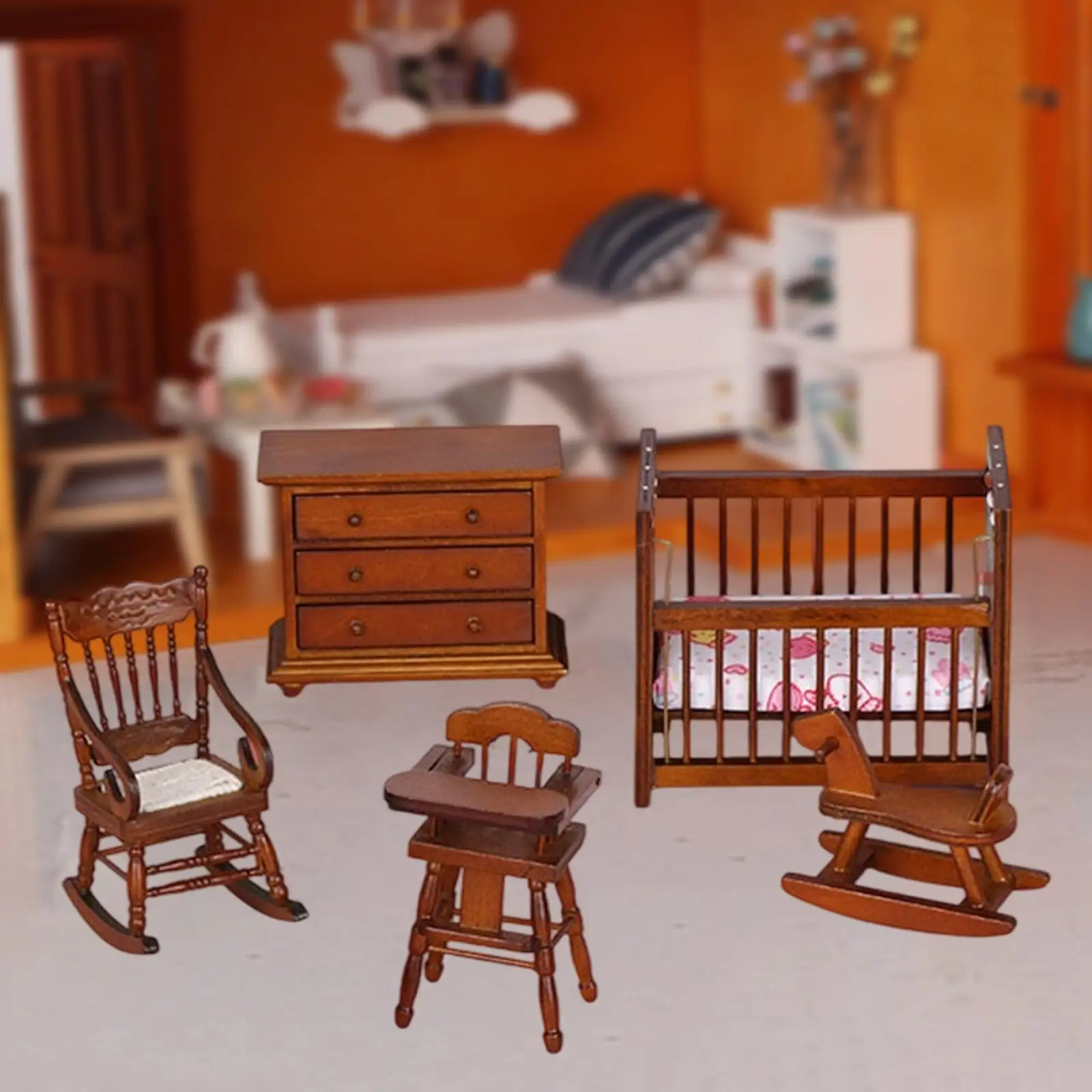 5 unidades 1/12 conjunto de móveis em miniatura para casa de bonecas brinquedos infantis para meninos meninas 3 + crianças