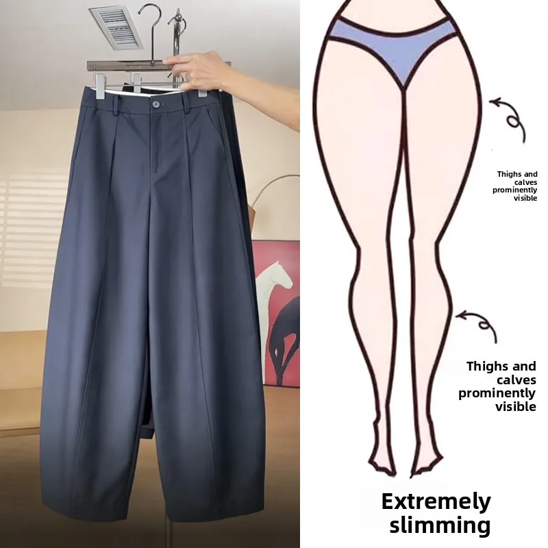 

Loose Casual Wide Leg Pants Women plus Size Spring Summer New Style Slimming Straight Cut High Waist Casual Trousers