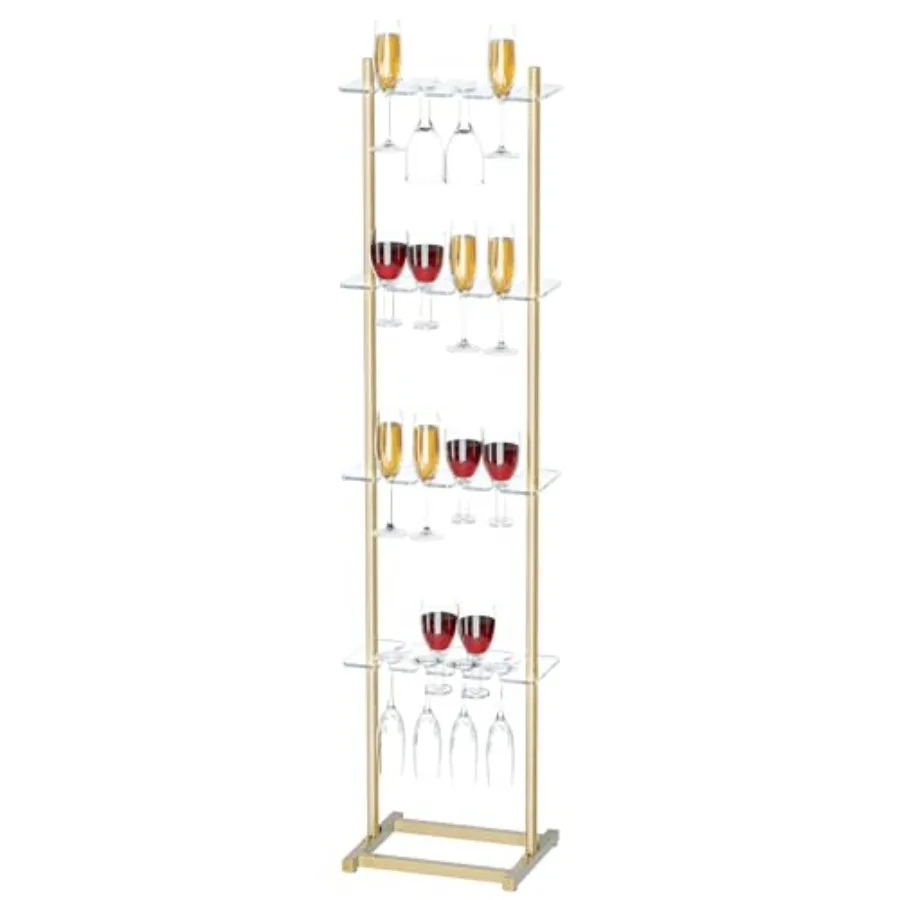 

Champagne Wall Holder for Party, 4 Tier Clear Acrylic Champagne Wall Stand, 32 Wine Glass Champagne Wall for Champagne Cups at