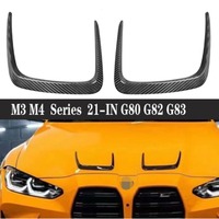For BMW M3 G80 M4 G82 G83 2021+ Car Exterior Engine Outlet Bonnet Cover Decor Parts Dry Carbon Fiber Hood Vent Trims Body Kit