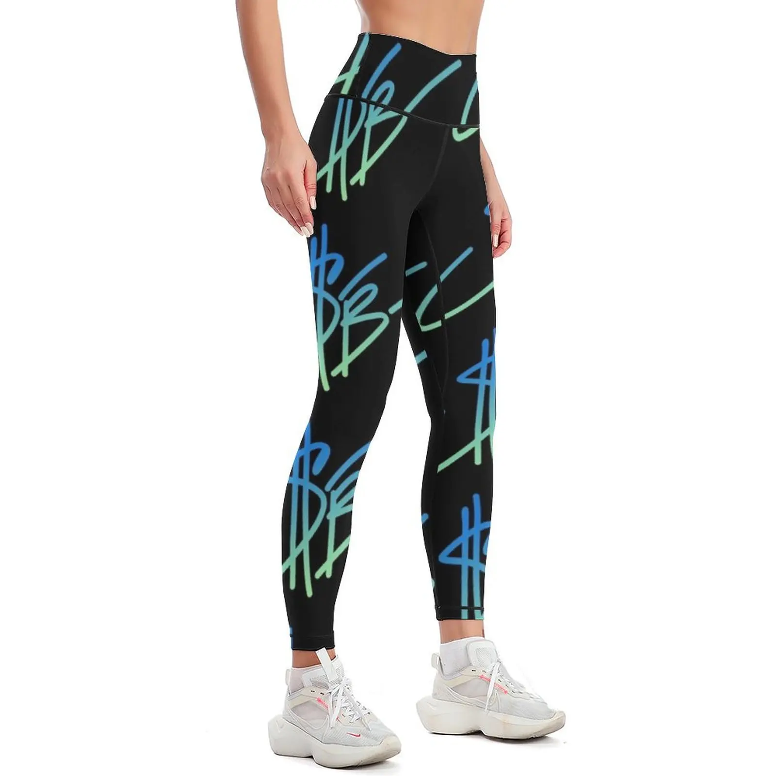 Sasha Banks Signature (blue green) Leggings Fitness woman Sports pants for gym's clothing Womens Leggings