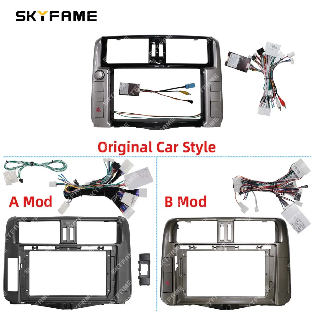 SKYFAME Car Frame Fascia Adapter Canbus Box Decoder Android Radio Dash Fitting Panel Kit For Land Cruise LC150 Toyota Prado 150