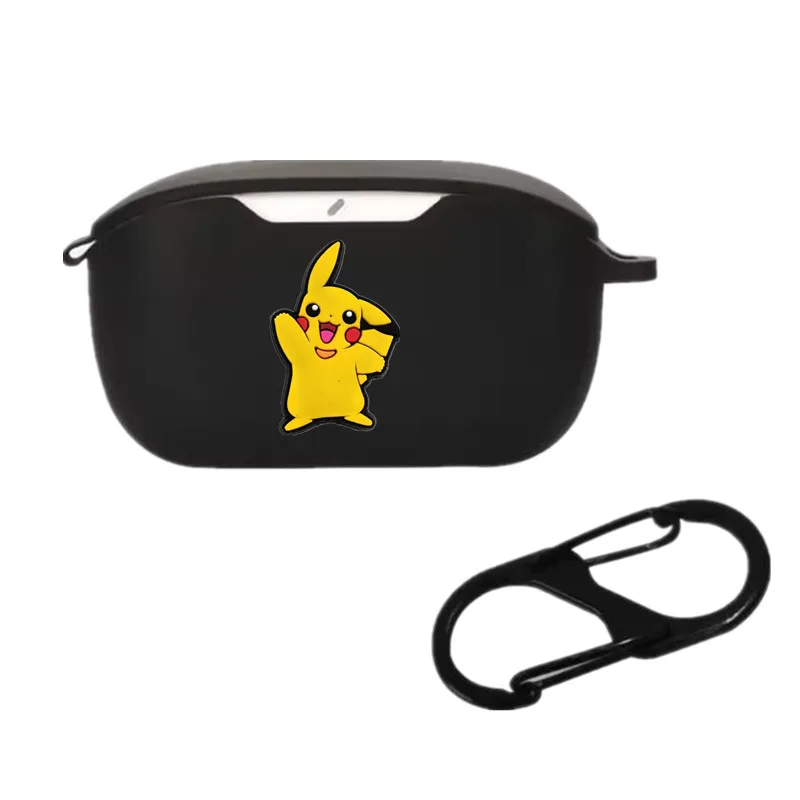 Potdemiel Pokemon Earphone Case For JBL Wave Buds / Buds2 / 100 Soft Silicone Wireless Earbuds Protective Cover With Hook