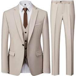 2023 Mode Herren Casual Business Anzug 3 Stück Set/Herren Kleid Blazer Jacke Mantel Blazer Hose Hose Weste Weste