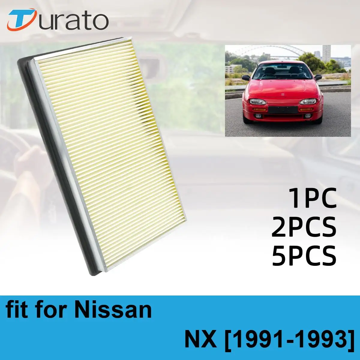 Car Engine Air Filter Pollen Auto Climate Control Gases Replace Accessories Pollen For Nissan NX 1991-1993 CA4309 16546-0Z000