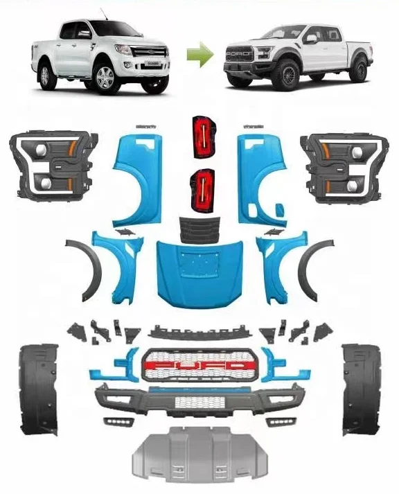 New Arrival Body Kits Car Bumpers For Ford Ranger 2012-2021 T6 T7 T8 Upgrade Raptor F150