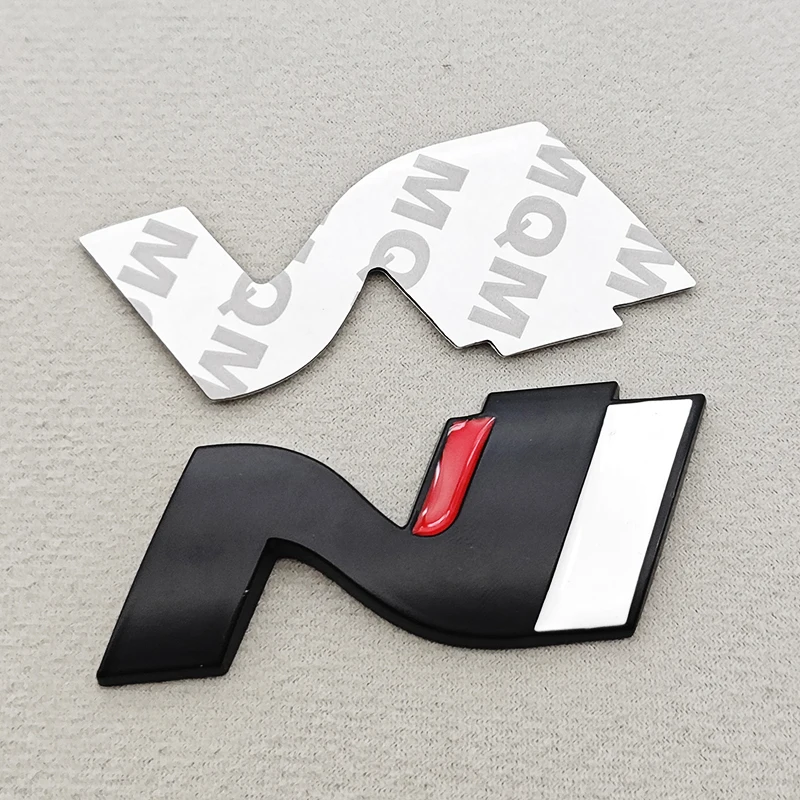 3D Metall NLine N Logo Heckklappen-Emblem Frontgrill-Abzeichen Aufkleber für I20 I30 Sonata Kona Elantra Tuson Auto-Aufkleber