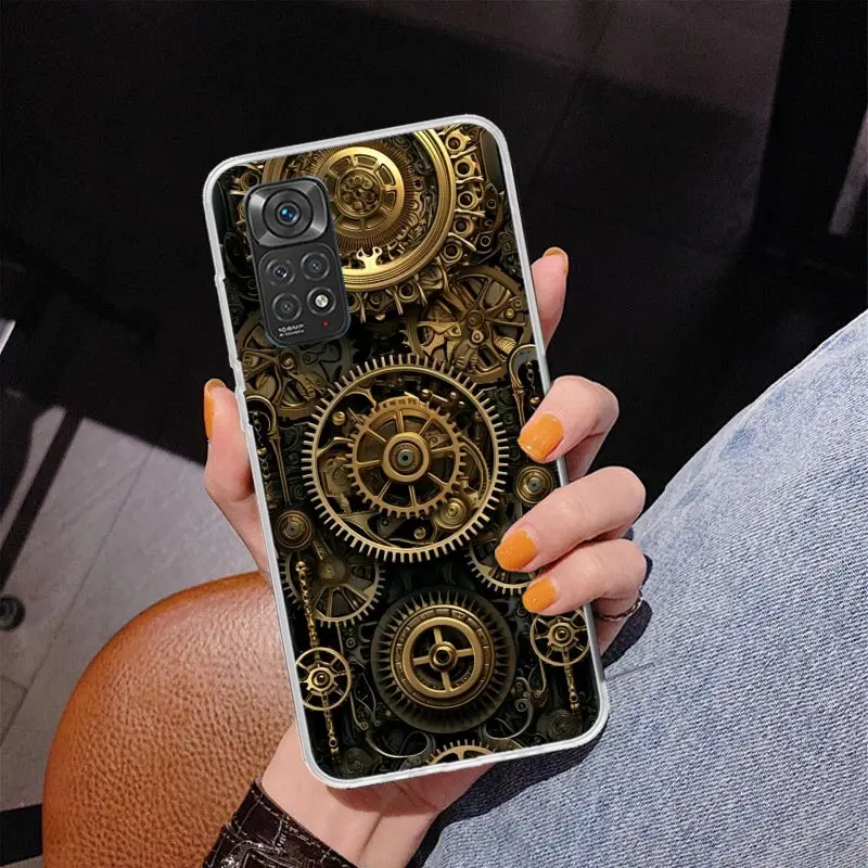 Steampunk Gear Mechanical Phone Case For Xiaomi Redmi Note 12 12S 13 11 11S 11T 10 11E Pro Plus 10S 9 9S 9T 8 Coque Shell Cover