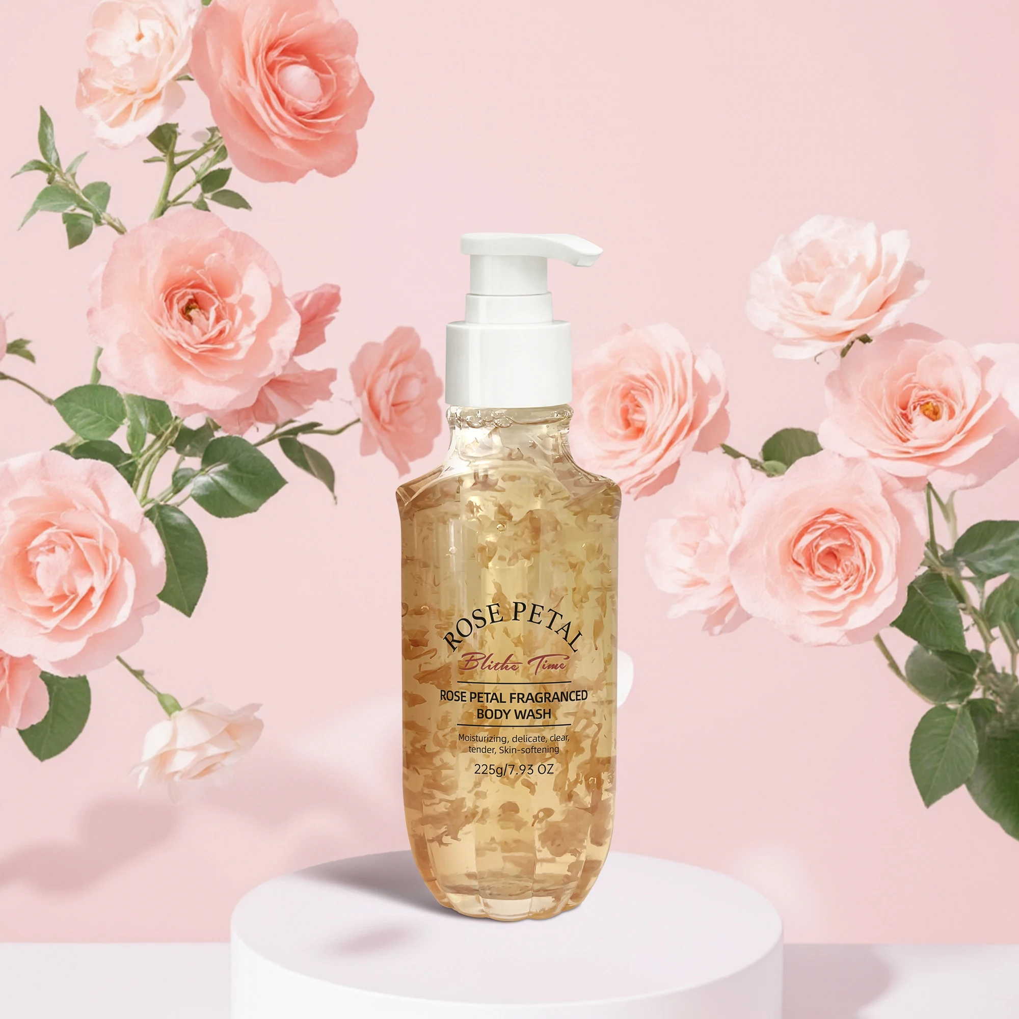 

Blithe Time Rose Petal Fragrance Shower Gel 225g Long Moisturizing Lasting Aroma Rich Foam Smoothing Fade Pigmentation Whitening