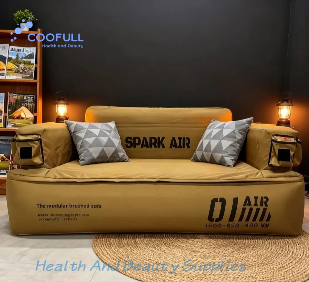 Coofull Drawstring Base Inflatable Sofa | Portable Camping Lounger, Wear-resistant for Indoor & Outdoor Use