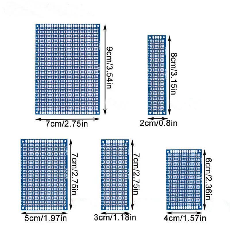 5-10PCS Prototype BoardsBlue Circuit Perfboard 3x7cm 4x6cm 5x7cm 7x9cm Double Sided Circuit Boards DIY Electronic Kit