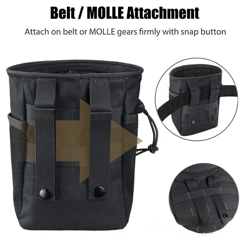 Tactical Molle Drawstring Magazine Dump Pouch Adjustable Military Utility Belt Waist Pack Hip Holster Bag Outdoor Storage Bag