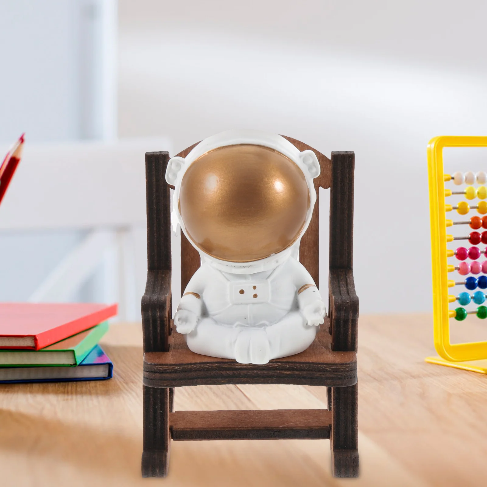 

Mini Zen Rocking Room Decorations Chair Desktop Decor 1 Set DY2068 Resin Wood Figurine Home Office Shelf Toy