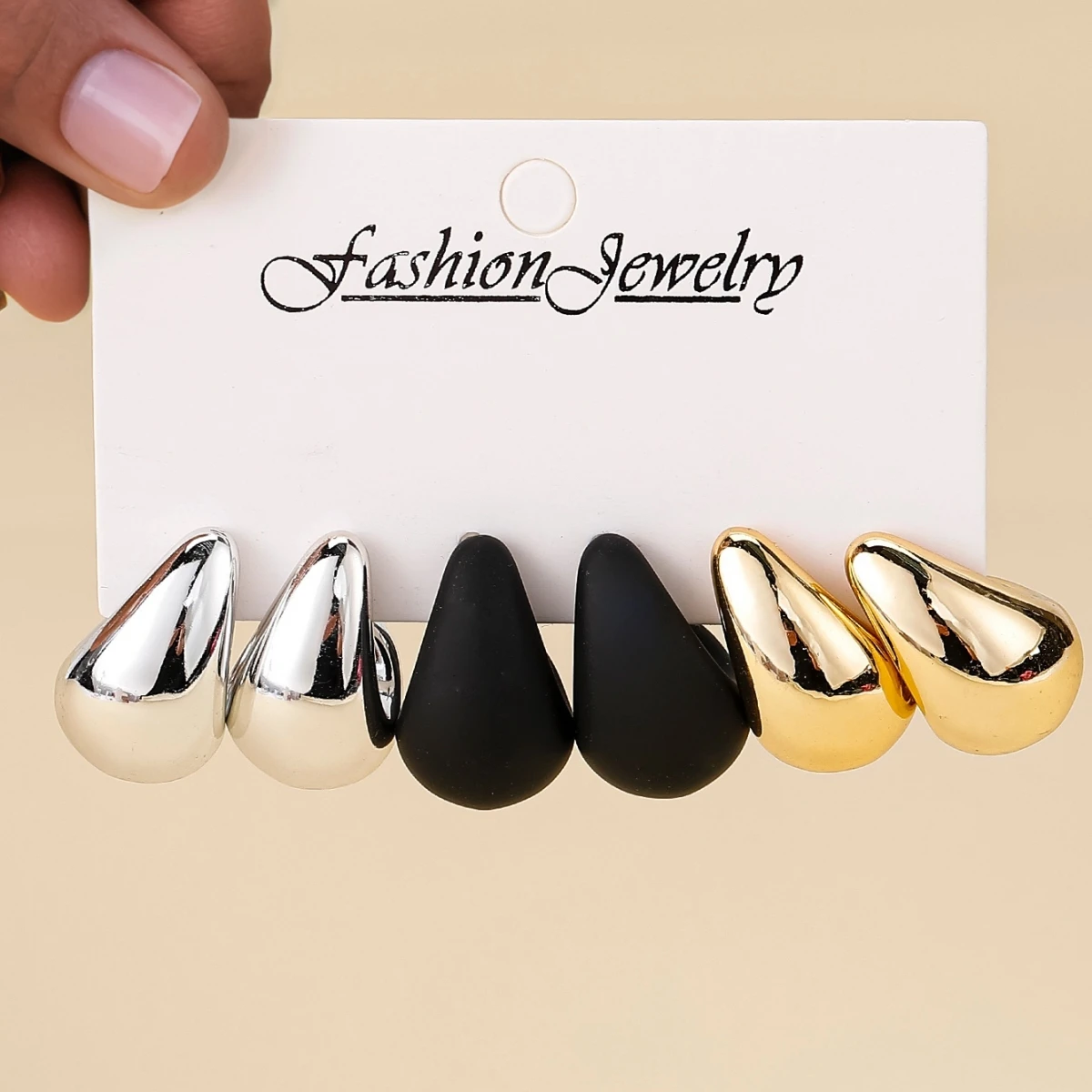 6pcs/set Classic And Fashionable Multicolor Teardrop Stud Earrings For Women, Ideal For Dating, Vacation, Women's Daily Wear