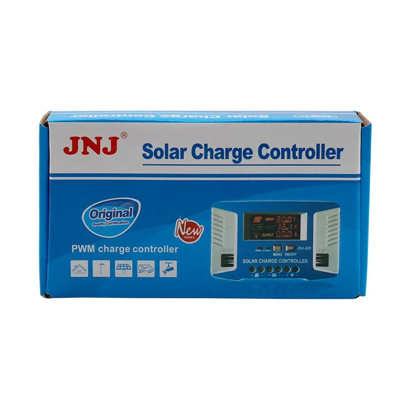 Smart Auto Voltage Recognition PWM Charge Controller 12V 24V Auto Match Solar Panel Regulator for Outdoor Solar Power Charging