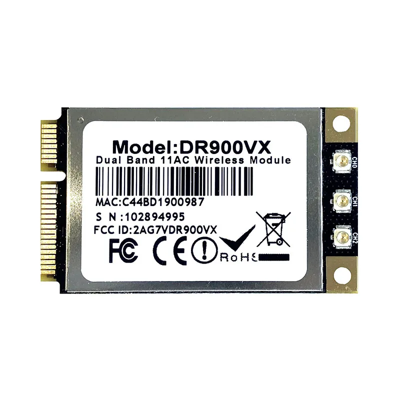 

DR900VX wireless module Qualcomm Atheros QCA9880 3x3 MIMO 2.4GHz 26dBm 5GHz 25dBm dual band mini pice IEEE 802.11ac/a/b/g/n