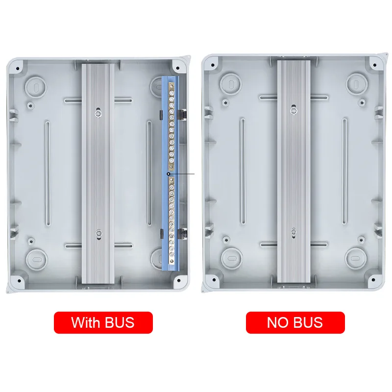 Waterproof Electrical MCB Distribution Junction Wire Box ABS Plastic Housing 2/5/8/12/15/24 Ways Hole Terminal Bus Panel Mounted