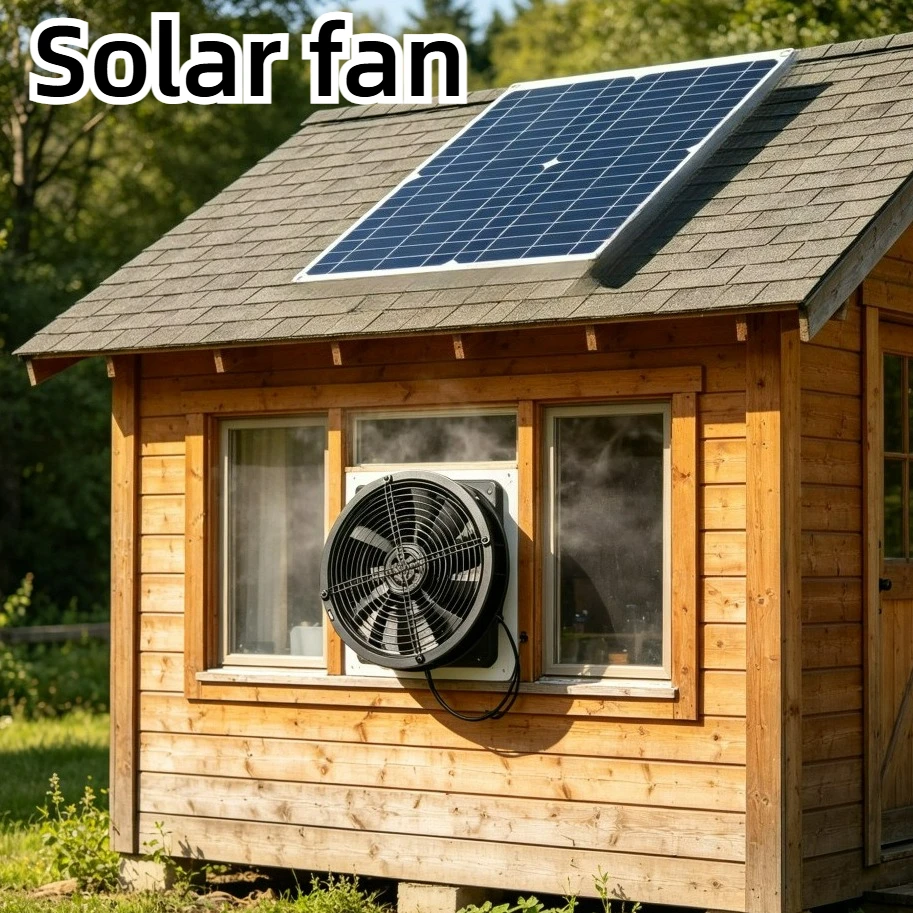 

Solar Powered 6 Inch Exhaust Fan Kit Weatherproof Ventilation for Greenhouse Dog House RV Chicken Coop Shed Outdoor Camping