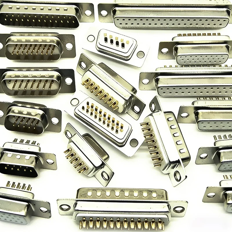Conector de Terminal de Soldadura DB9 15 25 37 44, Puerto Serie RS232, Conector HDB26 Hembra y Macho, Conectores D-SUB para Soldar, Chapados en Oro