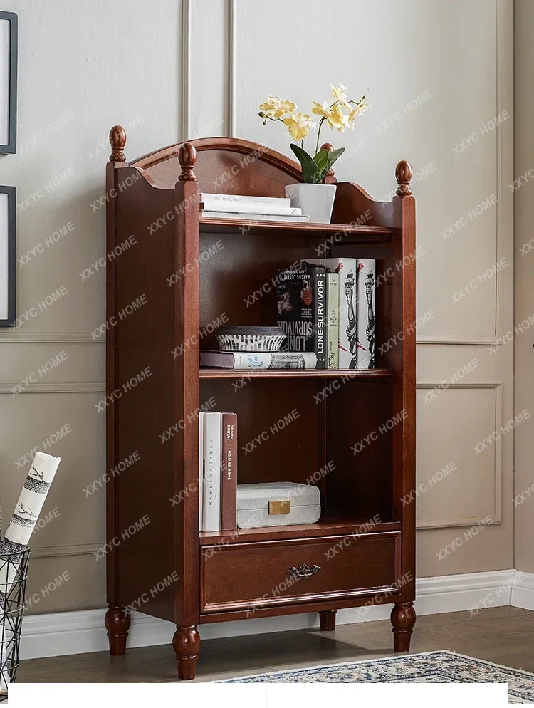 

Small Bookcase, Bookshelf, Living Room Storage Home Solid Wood Bedroom Shelf Floor Storage Ca