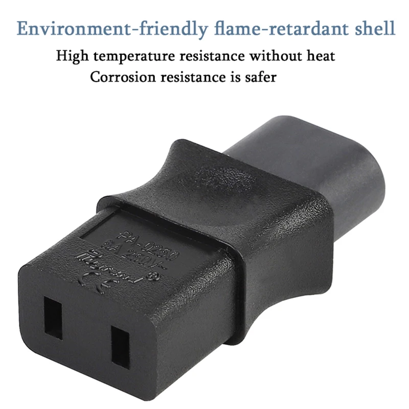 Adaptor Ac perempuan 2-Pin Iec 320 C8 jantan ke Iec 320 C9 6A/250V konverter daya industri UE