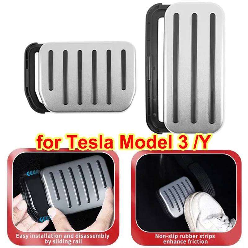 For Tesla Model Y L Juniper 2026 Accelerator Gas Fuel Brake Pedal Pad Model 3 2017-2024 Highland YL Anti Slip Foot Rest Cover