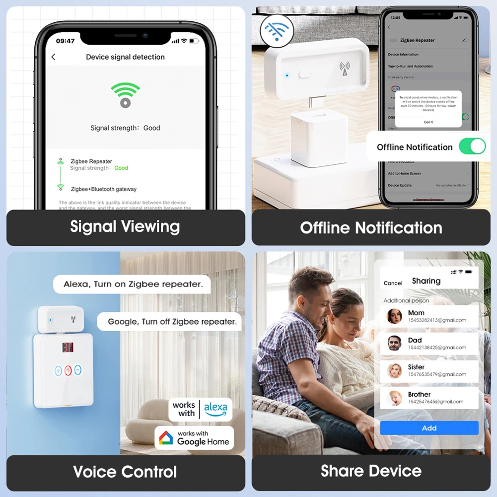 ZigBee Amplifier Extender Output Power Up To 20db Type C Signal Booster Work for Alexa Google Home Smart Home Automation Devices