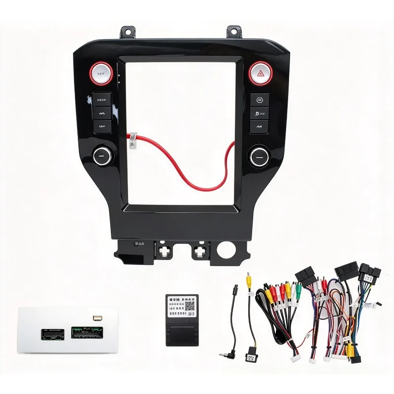 For Ford Fusion 2015-2021 9.7 Inch Car Radio Fascia Frame Vertical Screen Dashboard Panel Wiring Harness Installation Kit