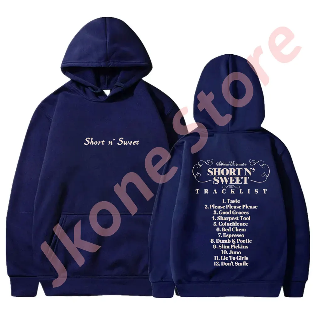 Sabrina Carpenter Tracklist Bluzy Krótkie n' Sweet Tour Merch Pullovers Kobiety Mężczyźni Moda Casual Bluzy