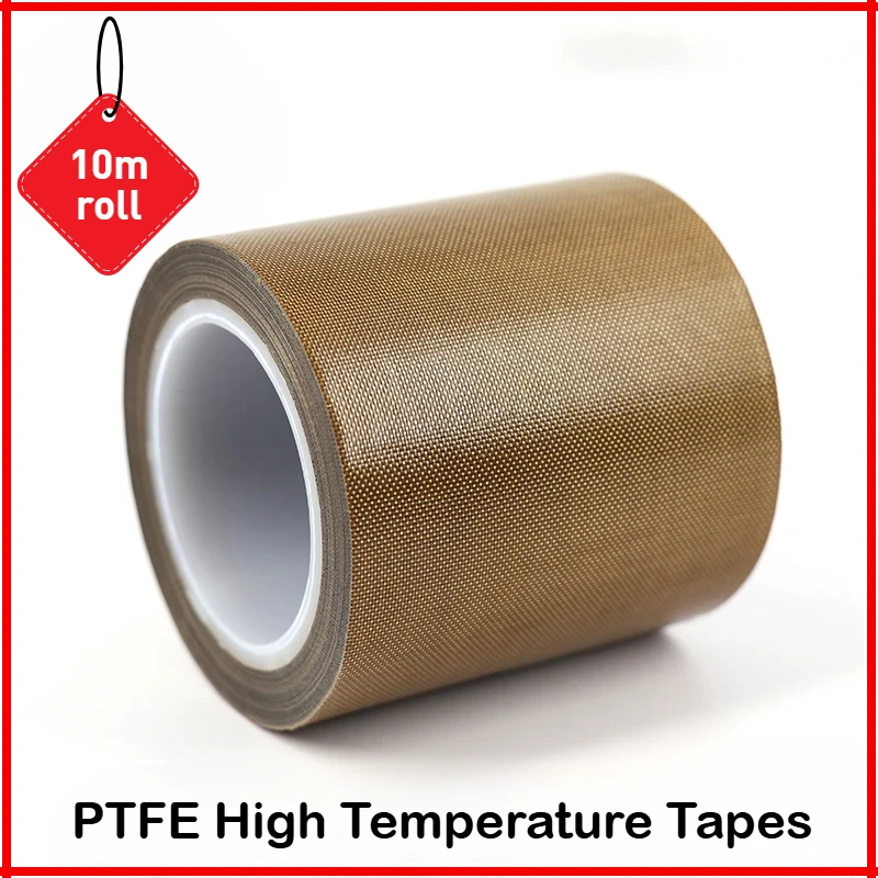 PTFE Tape Adhesive Cloth  Width 5~50mm Thickness 0.13mm 0.18mm Insulated Vacuum High Temperature Resistant Sealing PTFE Tapes