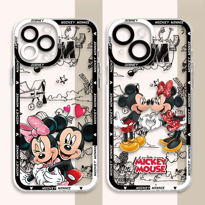 Fashion Mickey Minnie Disneys Phone Case For Motorola Moto G9 G22 G32 G53 G30 G71 G72 G73 Edge 40 Pro Transparent TPU Back Cover